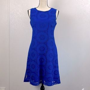 Cobalt Blue Eliza J Embroidered Fit & Flare Dress Size 6